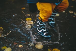 jumping in puddles