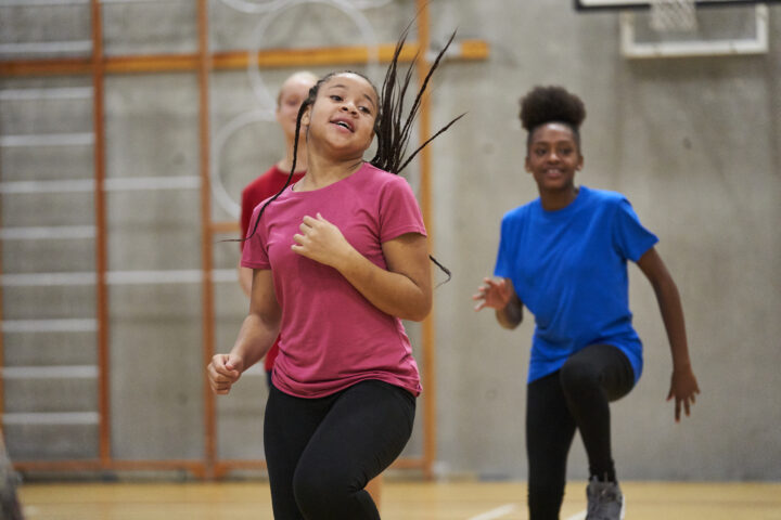 Young people exercising