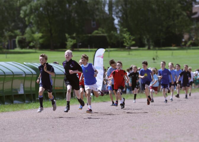 Boys competing in cross country