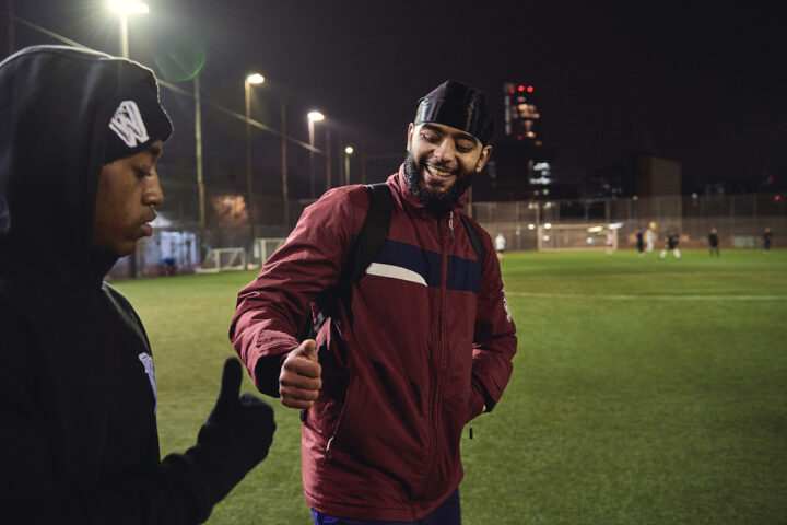 Two males on a football pitch (image by Sport England)